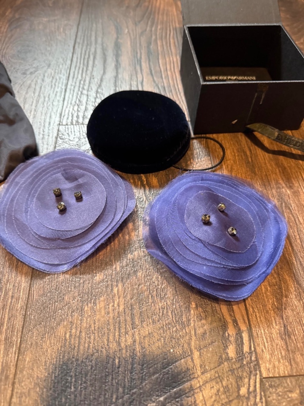 Vintage Emporio Armani Organza Fascinator & Brooch Set – Rare Collector's Set